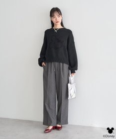 earth music&ecology 【予約】Disney/ミッキーコード刺繍ニットプルオーバー