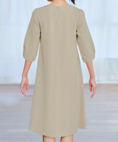 Tiaclasse L 【洗える】パール付きタックスリーブワンピース