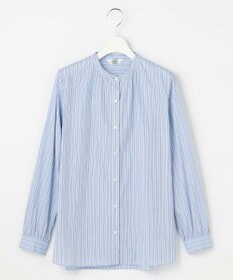 J.PRESS LADIES L BEZ ドビーストライプ バンドカラー ブラウス