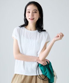 ANY L レースフレンチスリーブプルオーバー