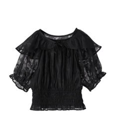 earth music&ecology 衿付きフラワーブラウス