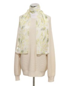 MOONBAT 【シルク100%】FURLA (フルラ) ミモザ シルクシフォンプリントスカーフ 150cm×35cm  手洗い可能