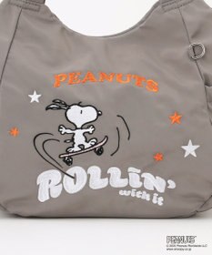 Y'SACCS SNOOPYデザイン サイドギャザー2wayトート　Mサイズ(スケートボード）