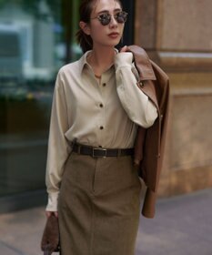 23区 S 【SLOW/一部店舗限定】ソフトコーデュロイ マーメイド スカート