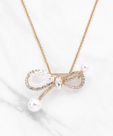 TOCCA 【八木アリサさん着用】SHAKE RIBBON 2WAY BROOCH NECKLACE ブローチネックレス ゴールド系