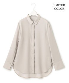 ICB L 【接触冷感・UVケア・速乾・洗える】FluidBackSatin スリットスリーブシャツ