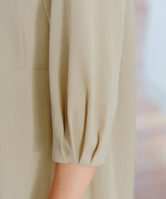 Tiaclasse L 【洗える】パール付きタックスリーブワンピース