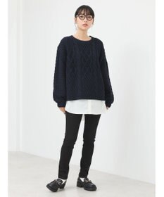 earth music&ecology ウォッシャブルケーブルプルオーバー