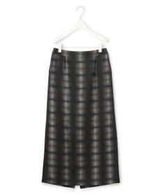 ICB 【洗える】シャイニーオンブレーチェック ストレートスカート