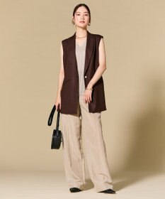BEIGE， CAROLE / リネンライクノースリーブジレジャケット
