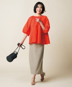 UNFILO FINE MOVE 2WAYギャザーブラウス