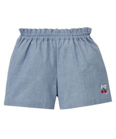 MIKI HOUSE HOT BISCUITS 【80-120cm】バックフリル ダンガリー素材 キュロットパンツ