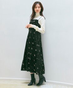 Feroux パールボタン リブタートル ニット