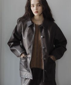 Green Parks ■ＥＳＣＡＲ　ウ゛ィンテージ調エコレザージャケット