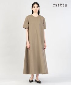 23区 【エステータ】ウールリネン 半袖フレアワンピース