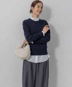 組曲 S 【加藤ローサさん着用】コットンカシミヤMIX刺繍入りニット