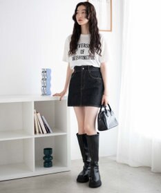 WEGO デニム台形ミニスカート