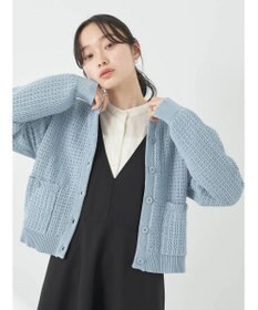 earth music&ecology 透かし柄ポケットカーディガン