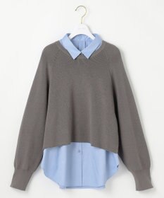 ANY SIS 【BAILA12月号掲載・貴島明日香さんコラボ】ニットレイヤード シャツ ツインセット