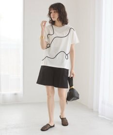 WEGO 【ANGIE VINTAGE】コード刺繍デザインTシャツ