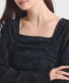 earth music&ecology プリーツベロア風ギャザープルオーバー