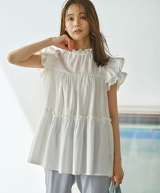 組曲 【WEB限定】ナイロンレーヨン チュニック ブラウス
