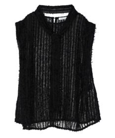 Green Parks ボウタイ付きフェザーノースリーブプルオーバー