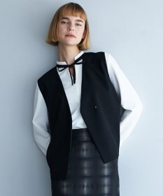 ICB L 【UVカット・洗える】ウール2WAYストレッチ Vネックベスト