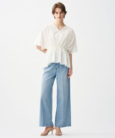 uncrave コットンリネンボイル ペプラムブラウス