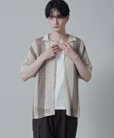 WEGO マルチストライプニットシャツ（S）