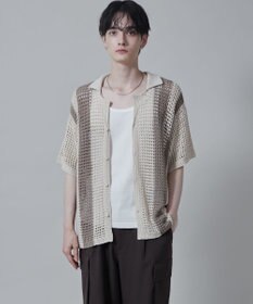 WEGO マルチストライプニットシャツ（S）