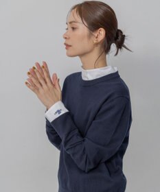 組曲 L 【加藤ローサさん着用】コットンカシミヤMIX刺繍入りニット