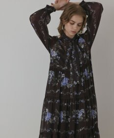 GRACE CONTINENTAL フラワープリントティアードワンピース