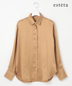 23区 L 【エステータ】シルクサテン シャツ