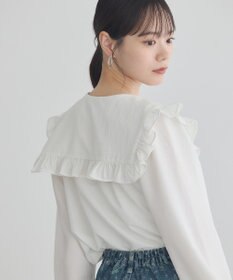 earth music&ecology フリルセーラーカラーブラウス