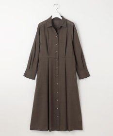 自由区 【洗える】トロピカルストレッチシャツ ドレス