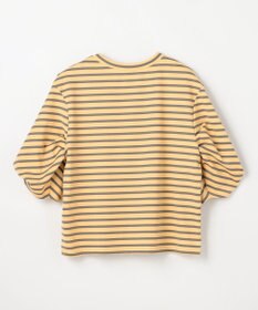 ANY L ツイストスリーブボーダートップス