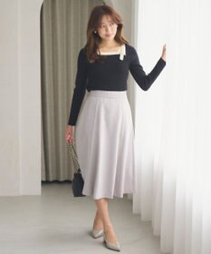 Feroux 【洗える】ショルダーリボン プルオーバーニット