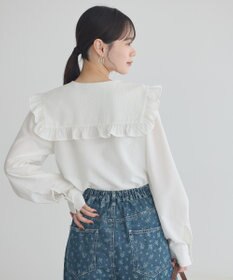 earth music&ecology フリルセーラーカラーブラウス