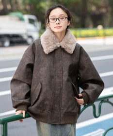 WEGO 【ユニセックス着用ITEM/MLサイズ展開】PU2WAYフライトブルゾン