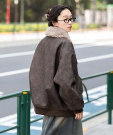 WEGO 【ユニセックス着用ITEM/MLサイズ展開】PU2WAYフライトブルゾン