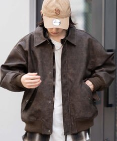 WEGO 【ユニセックス着用ITEM/MLサイズ展開】PU2WAYフライトブルゾン