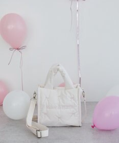 Maison de FLEUR リボン刺繍パファー2Wayトートバッグ
