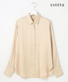 23区 L 【エステータ】シルクサテン シャツ