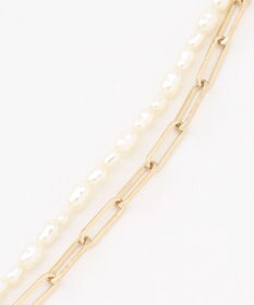 UNFILO パール×チェーン アレンジネックレス