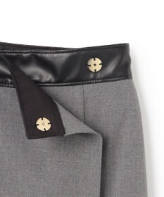 BEIGE， ZEPHYR / レザー切り替え ラップスカート