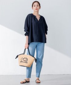 組曲 S 【洗える・涼感】シアーボイルギャザー ブラウス