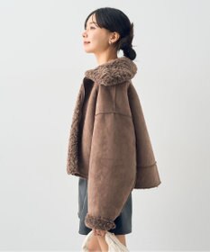 earth music&ecology リバーシブルフェイクムートンショートブルゾン