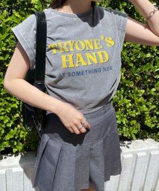 WEGO ヴィンテージウォッシュドロストデザインT