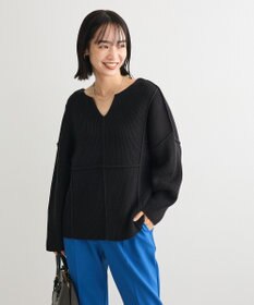 Green Parks リブ切替Ｖネックニットプルオーバー